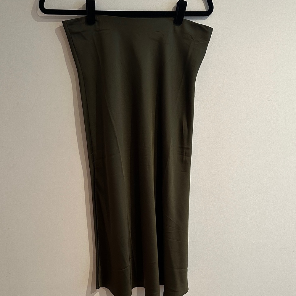 J. Crew Dark Green Gwyneth slip skirt